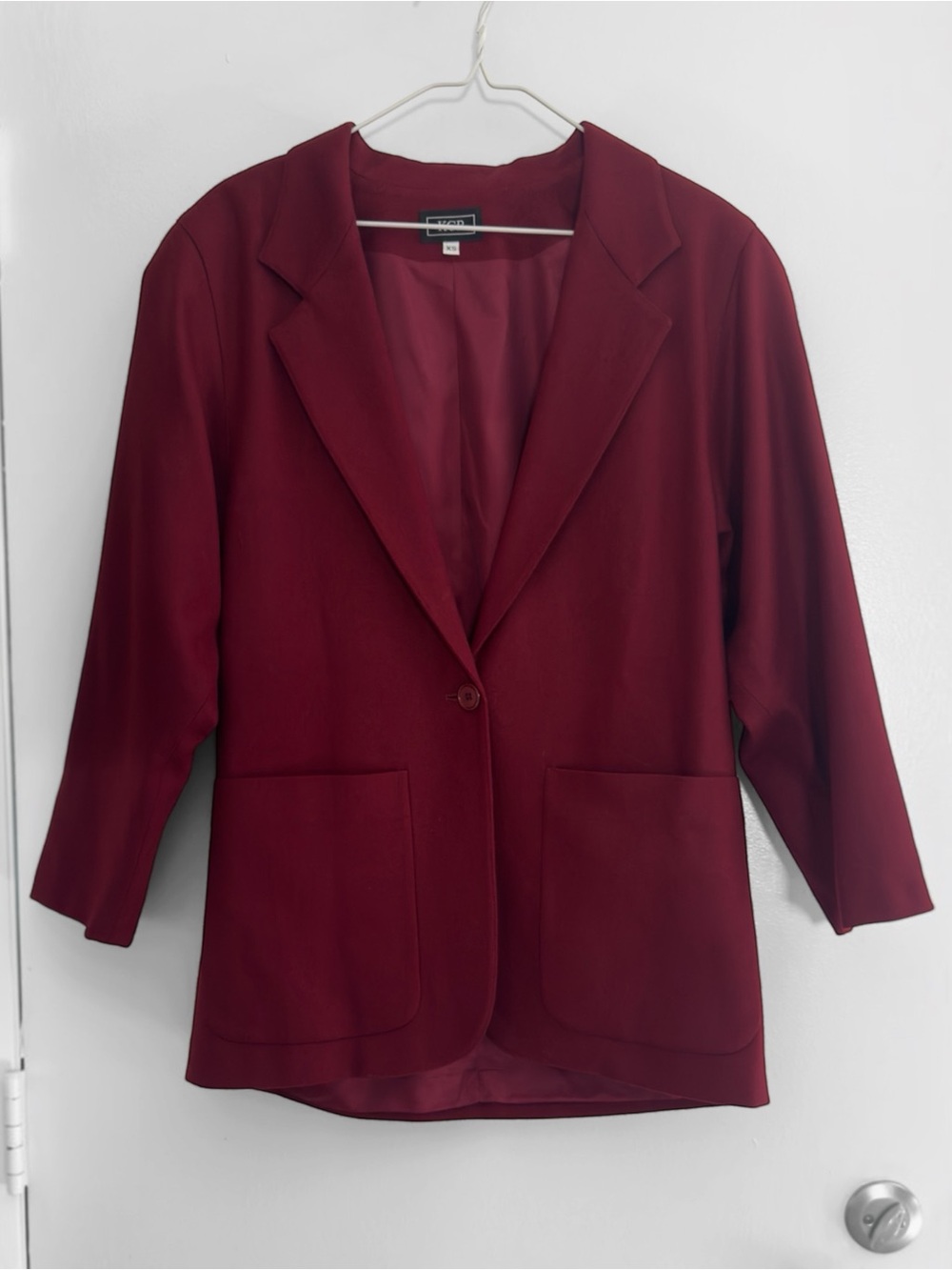 Vintage KGR Red Merino Wool Blazer XS Dark Academia